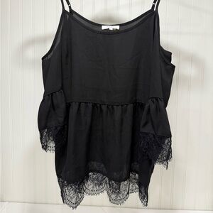 1.State Cold Shoulder Lace-Trim Blouse